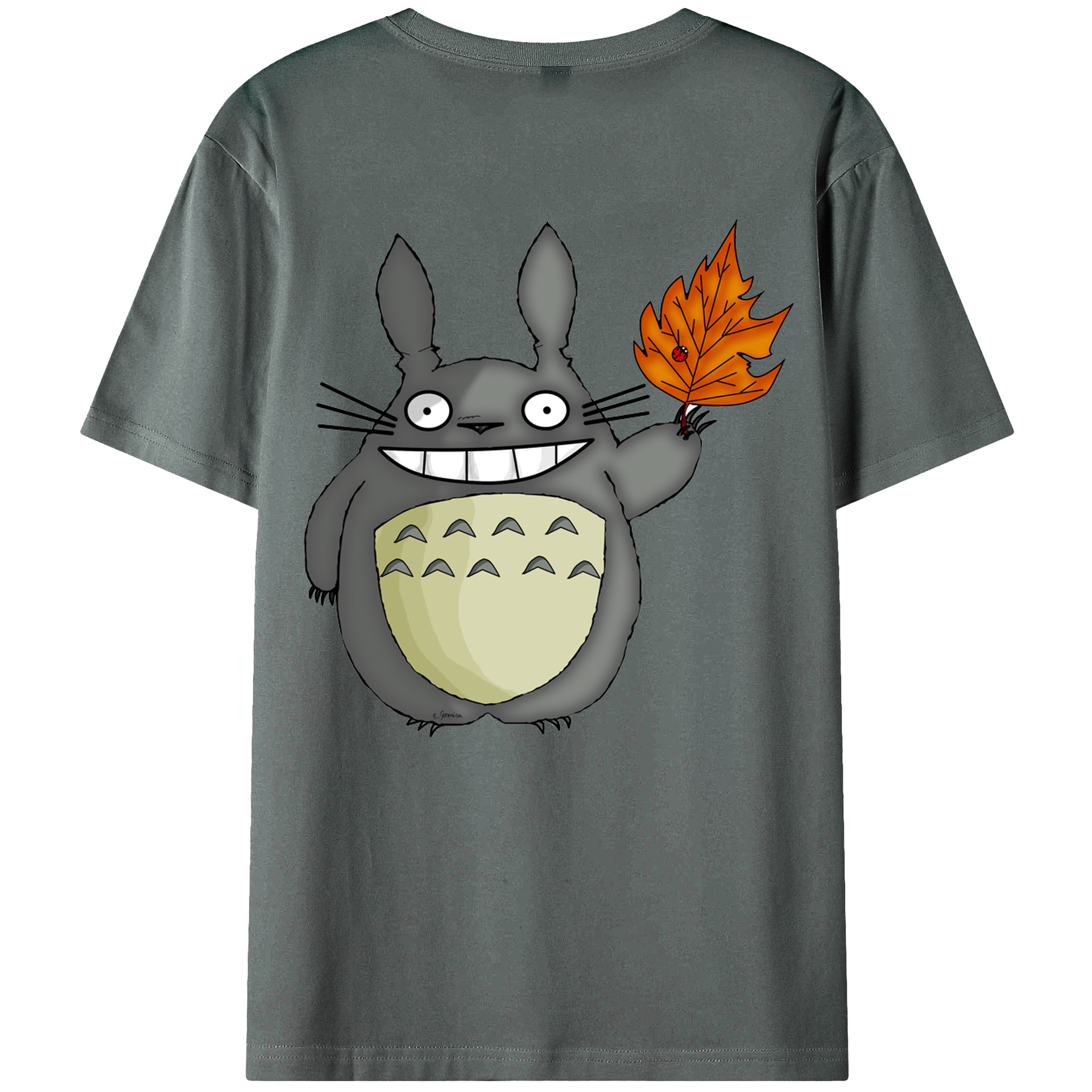 （画像用） となりのトトロ 草壁メイ 草壁サツキ My Neighbor Totoro Satsuki Kusakabe Mei Kusakabe 綿100％ メンズ半袖Tシャツ（バックプリント） 通気性